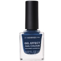 Korres Gel Effect Nail Colour 11ml - Indigo Blue 84 - Βερνίκι Νυχιών με Αμυγδαλέλαιο για Έντονη Λάμψη & Μεγάλη Διάρκεια