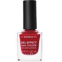 Korres Gel Effect Nail Colour 11ml - Celebration Red 56 - Βερνίκι Νυχιών με Αμυγδαλέλαιο για Έντονη Λάμψη & Μεγάλη Διάρκεια