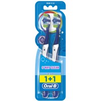 Oral-B Complete 5 Way Clean Medium Toothbrush 40mm Μπλε - Μπλε 2 Τεμάχια - Οδοντόβουρτσα με Μεσαίας Σκληρότητας Ίνες για Βαθύ Καθαρισμό