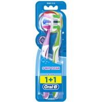 Oral-B Complete 5 Way Clean Medium Toothbrush 40mm Μωβ - Πράσινο 2 Τεμάχια - Οδοντόβουρτσα με Μεσαίας Σκληρότητας Ίνες για Βαθύ Καθαρισμό