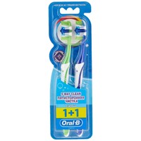 Oral-B Complete 5 Way Clean Medium Toothbrush 40mm Μπλε - Πράσινο 2 Τεμάχια - Οδοντόβουρτσα με Μεσαίας Σκληρότητας Ίνες για Βαθύ Καθαρισμό