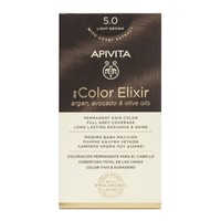 Apivita My Color Elixir Permanent Hair Color 1 Τεμάχιο - 5.0 Καστανό Ανοιχτό - Μόνιμη Βαφή Μαλλιών Χωρίς Αμμωνία που Σταθεροποιεί & Σφραγίζει το Χρώμα