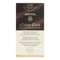 Apivita My Color Elixir Permanent Hair Color 1 Τεμάχιο - 5.35 Καστανό Ανοιχτό Μελί Μαονί - Μόνιμη Βαφή Μαλλιών Χωρίς Αμμωνία που Σταθεροποιεί & Σφραγίζει το Χρώμα