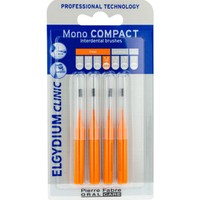 Elgydium Clinic Mono Compact Interdental Brushes 0.6mm 4 Τεμάχια - Μεσοδόντια Βουρτσάκια Ιδανικά για Άτομα με Εμφυτεύματα ή Σιδεράκια