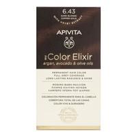 Apivita My Color Elixir Permanent Hair Color 1 Τεμάχιο - 6.43 Ξανθό Σκούρο Χάλκινο Μελί - Μόνιμη Βαφή Μαλλιών Χωρίς Αμμωνία που Σταθεροποιεί & Σφραγίζει το Χρώμα