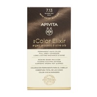Apivita My Color Elixir Permanent Hair Color 1 Τεμάχιο - 7.13 Ξανθό Σαντρέ Μελί - Μόνιμη Βαφή Μαλλιών Χωρίς Αμμωνία που Σταθεροποιεί & Σφραγίζει το Χρώμα