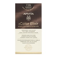 Apivita My Color Elixir Permanent Hair Color 1 Τεμάχιο - 7.35 Ξανθό Μελί Μαονί - Μόνιμη Βαφή Μαλλιών Χωρίς Αμμωνία που Σταθεροποιεί & Σφραγίζει το Χρώμα