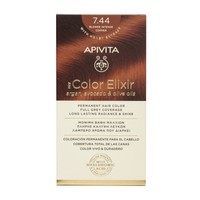 Apivita My Color Elixir Permanent Hair Color 1 Τεμάχιο - 7.44 Ξανθό Έντονο Χάλκινο - Μόνιμη Βαφή Μαλλιών Χωρίς Αμμωνία που Σταθεροποιεί & Σφραγίζει το Χρώμα