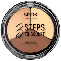 NYX Professional Makeup 3 Steps to Sculpt Face Sculpting Palette 5gr - Light - Παλέτα για Γωνίες, Κοψίματα & Φωτοσκιάσεις στο Πρόσωπο