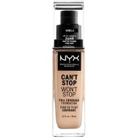 NYX Professional Makeup Can't Stop Won't Stop Full Coverage Foundation 30ml - 06 Vanilla - Προσφέρει Ματ Κάλυψη & Χρώμα που Διαρκεί Έως 24 'Ωρες