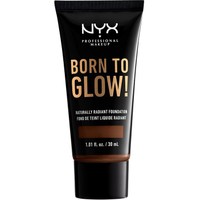 NYX Professional Makeup Born To Glow Naturally Radiant Foundation 30ml - Deep Walnut - Χαρίζει Μέτρια Κάλυψη & Φυσικό Φωτεινό Αποτέλεσμα που Διαρκεί