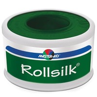 Master Aid Rollsilk Adhesive Bandage Tape 5m x 2.5cm 1 Τεμάχιο - Αυτοκόλλητη Μεταξωτή Επιδεσμική Ταινία σε Άσπρο Χρώμα