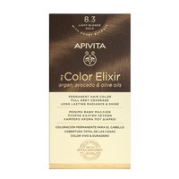 Apivita My Color Elixir Permanent Hair Color 1 Τεμάχιο - 8.3 Ξανθό Ανοιχτό Χρυσό - Μόνιμη Βαφή Μαλλιών Χωρίς Αμμωνία που Σταθεροποιεί & Σφραγίζει το Χρώμα