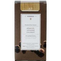 Korres Argan Oil Βαφή Μαλλιών Χωρίς Αμμωνία 1 Τεμαχιο - 8.7 Καραμέλα - Μόνιμη Βαφή με Τεχνολογία Pigment-Lock που Κλειδώνει το Χρώμα