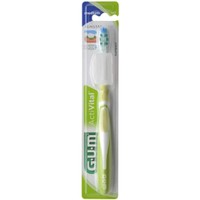 Gum ActiVital Compact Medium Toothbrush Πράσινο 1 Τεμάχιο, Κωδ 583 - Οδοντόβουρτσα με Μεσαίας Σκληρότητας Ίνες & Μικρή Κεφαλή