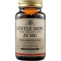 Solgar Gentle Iron 20mg, 180veg.caps - Συμπλήρωμα Διατροφής Σιδήρου Εύκολα Απορροφήσιμο & Ελαφρύ για το Στομάχι για την Αντιμετώπιση της Αναιμίας