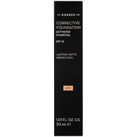 Korres Corrective Foundation With Activated Charcoal Spf15, 30ml - Acf3 - Διορθωτικό Make-up Υψηλής Κάλυψης & Διάρκειας, Καλύπτει Σημάδια & Ατέλειες με Ματ Αποτέλεσμα