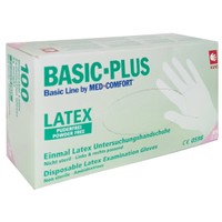 Alfacare Med Comfort Basic-Plus Disposable Latex Examination Gloves Powder Free 100 Τεμάχια - XSmall - Γάντια Λάτεξ Μίας Χρήσης Χωρίς Πούδρα σε Λευκό Χρώμα