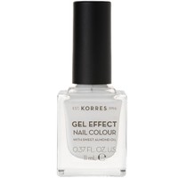 Korres Gel Effect Nail Colour 11ml - 01 Blanc White - Βερνίκι Νυχιών με Αμυγδαλέλαιο για Έντονη Λάμψη & Μεγάλη Διάρκεια
