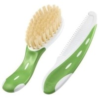 Nuk Set Baby Brush & Comb 1 Τεμάχιο - Πράσινο - Βρεφική Βούρτσα από Μαλακή 100% Φυσική Τρίχα & Χτένα Μαλλιών για Καθημερινή Περιποίηση