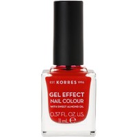 Korres Gel Effect Nail Colour 11ml - Coral Red No 48 - Βερνίκι Νυχιών με Αμυγδαλέλαιο για Έντονη Λάμψη & Μεγάλη Διάρκεια