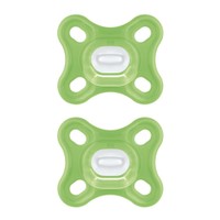 Mam Comfort Silicone Soother 0-2m 2 Τεμάχια, Κωδ 126S - Πράσινο - Ελαφριά Ορθοδοντική Πιπίλα Σιλικόνης για τη Σωστή Σωματική Ανάπτυξη, Ιδανική για Νεογέννητα