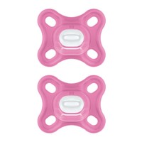 Mam Comfort Silicone Soother 0-2m 2 Τεμάχια, Κωδ 126S - Ροζ - Ελαφριά Ορθοδοντική Πιπίλα Σιλικόνης για τη Σωστή Σωματική Ανάπτυξη, Ιδανική για Νεογέννητα