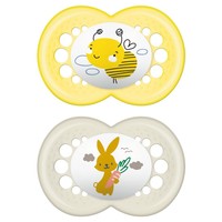 Mam Original Latex Soother 16m+ Κωδ 251L 2 Τεμάχια - Κίτρινο/ Λευκό - Ορθοδοντική Πιπίλα με Θηλή από Φυσικό Καουτσούκ