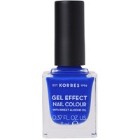 Korres Gel Effect Nail Colour 11ml - Ocean Blue 86 - Βερνίκι Νυχιών με Αμυγδαλέλαιο για Έντονη Λάμψη & Μεγάλη Διάρκεια