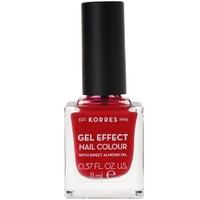 Korres Gel Effect Nail Colour 11ml - Rosy Red 51 - Βερνίκι Νυχιών με Αμυγδαλέλαιο για Έντονη Λάμψη & Μεγάλη Διάρκεια