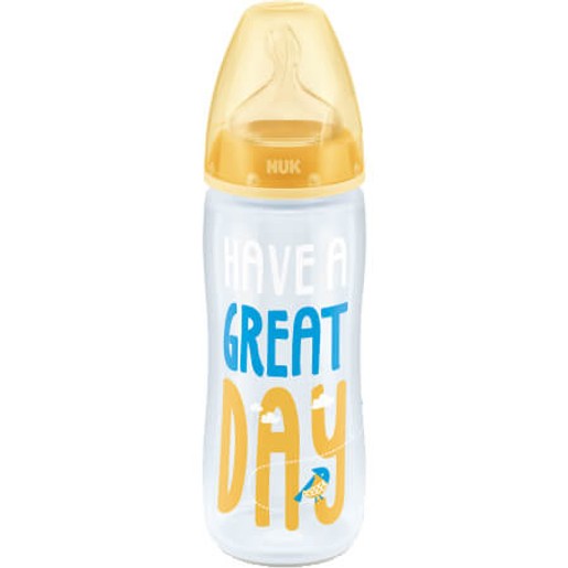 Nuk First Choice Plus Πλαστικό Μπιμπερό με Θηλή Σιλικόνης Μεγέθους 2 (6-18Μηνών) XL 360ml Nuk First Choice Plus Πλαστικό Μπιμπερό με Θηλή Σιλικόνης Μεγέθους 2 (6-18Μηνών) XL 360ml