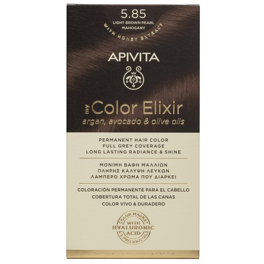 Apivita My Color Elixir Permanent Hair Color 1 Τεμάχιο - 5.85 Καστανό Ανοιχτό Περλέ