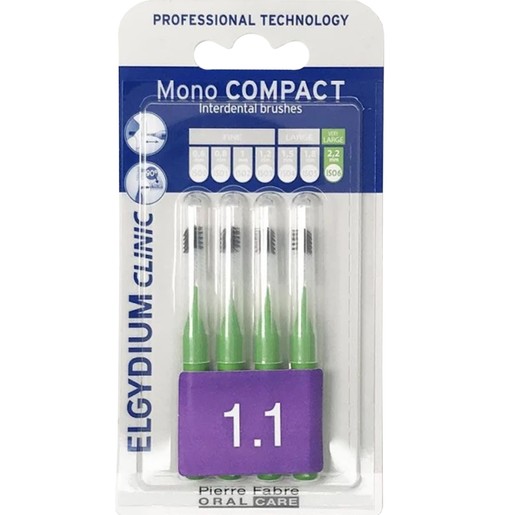 Elgydium Clinic Mono Compact Interdental Brushes 1.1mm 4 Τεμάχια