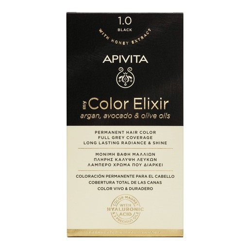 Apivita My Color Elixir Permanent Hair Color 1 Τεμάχιο - 1.0 Φυσικό Μαύρο