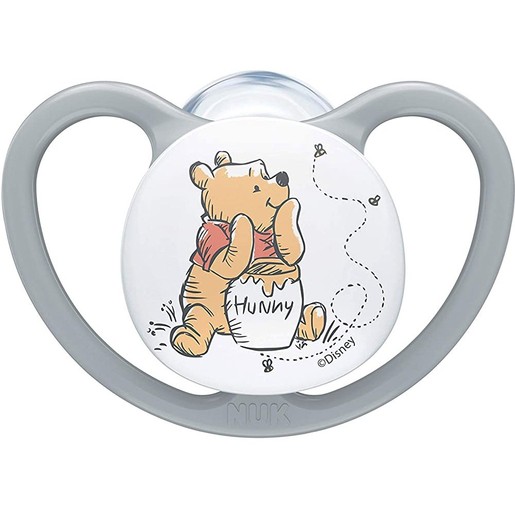 Nuk Space Disney Baby Winnie the Pooh Silicone Soother 0-6m 1 Τεμάχιο - Γκρι