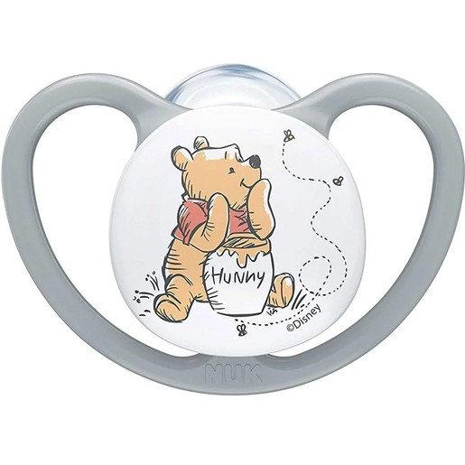 Nuk Space Disney Baby Winnie the Pooh Silicone Soother 6-18m 1 Τεμάχιο - Γκρι