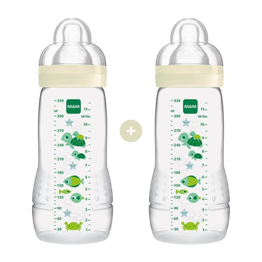Mam Promo Easy Active Baby Bottle Fairy Tale 4m+, 2x330ml, Κωδ 365S - Λευκό