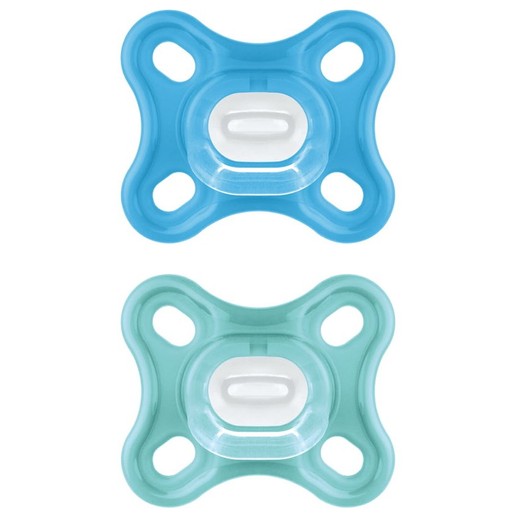 Mam Comfort Silicone Soother 0-2m 2 Τεμάχια, Κωδ 126S - Γαλάζιο / Βεραμάν