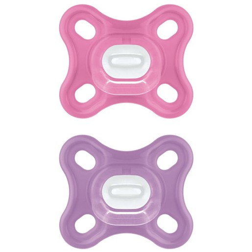 Mam Comfort Silicone Soother 0-2m 2 Τεμάχια, Κωδ 126S - Ροζ / Μωβ