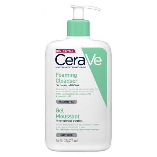 CeraVe Foaming Cleanser Face & Body Gel for Normal to Oily Skin 473ml