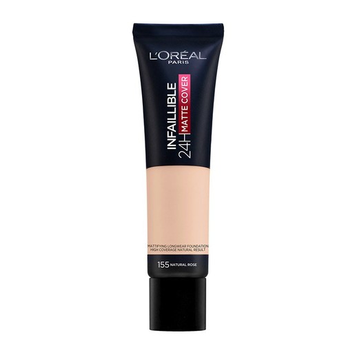 L\'Oreal Paris Infaillible 24h Matte Cover Foundation 30ml - 155 Natural Rose L\'Oreal Paris Infaillible 24h Matte Cover Foundation 30ml - 155 Natural Rose