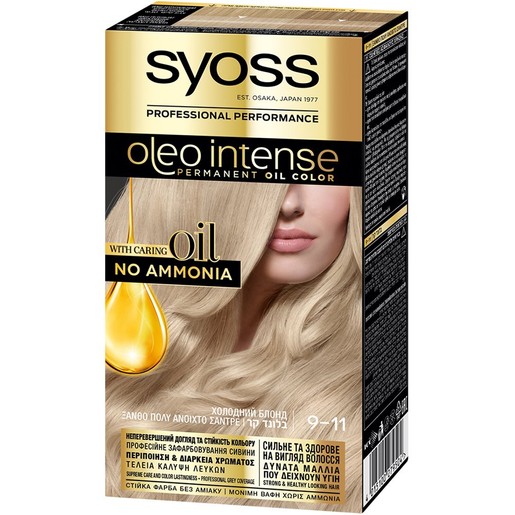Syoss Oleo Intense Permanent Oil Hair Color Kit 1 Τεμάχιο - 9-11 Ξανθό Πολύ Ανοιχτό Σαντρέ Syoss Oleo Intense Permanent Oil Hair Color Kit 1 Τεμάχιο - 9-11 Ξανθό Πολύ Ανοιχτό Σαντρέ