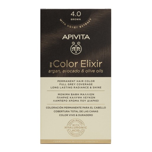 Apivita My Color Elixir Permanent Hair Color 1 Τεμάχιο - 4.0 Φυσικό Καστανό