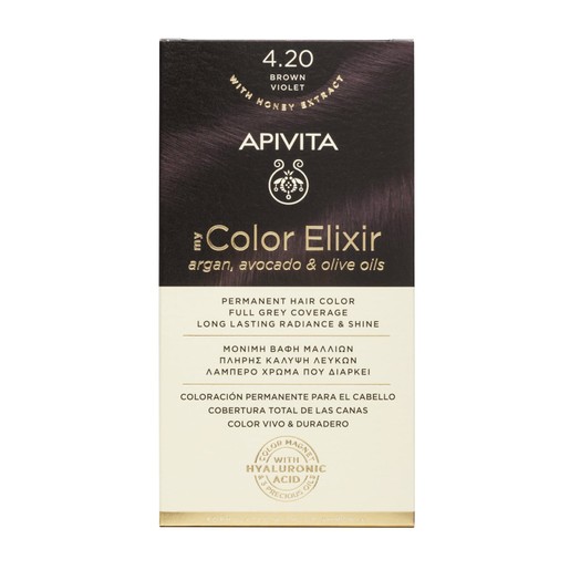 Apivita My Color Elixir Permanent Hair Color 1 Τεμάχιο - 4.20 Καστανό Βιολετί