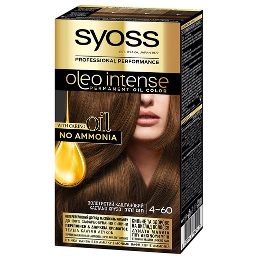 Syoss Oleo Intense Permanent Oil Hair Color Kit 1 Τεμάχιο - 4-60 Καστανό Χρυσό Syoss Oleo Intense Permanent Oil Hair Color Kit 1 Τεμάχιο - 4-60 Καστανό Χρυσό