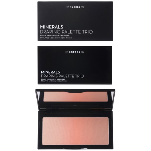Korres Minerals Draping Palette Trio Blush, Highlighter, Bronzer 21g Korres Minerals Draping Palette Trio Blush, Highlighter, Bronzer 21g
