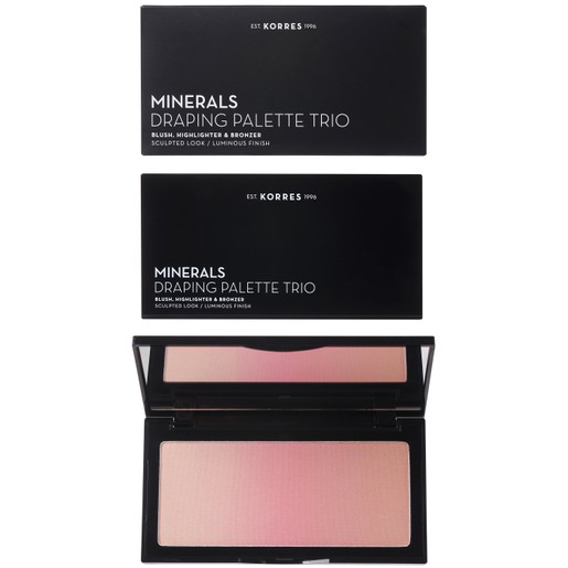 Korres Minerals Draping Palette Trio Blush, Highlighter, Bronzer 21g Korres Minerals Draping Palette Trio Blush, Highlighter, Bronzer 21g