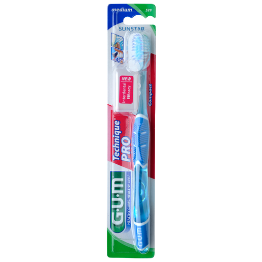Gum Technique PRO Compact Medium Toothbrush Μπλε 1 Τεμάχιο, Κωδ 528