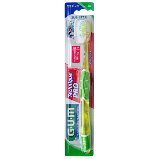 Gum Technique PRO Compact Medium Toothbrush Πράσινο 1 Τεμάχιο, Κωδ 528