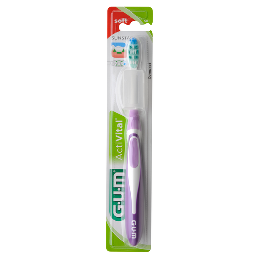 Gum ActiVital Compact Soft Toothbrush Μωβ 1 Τεμάχιο, Κωδ 581